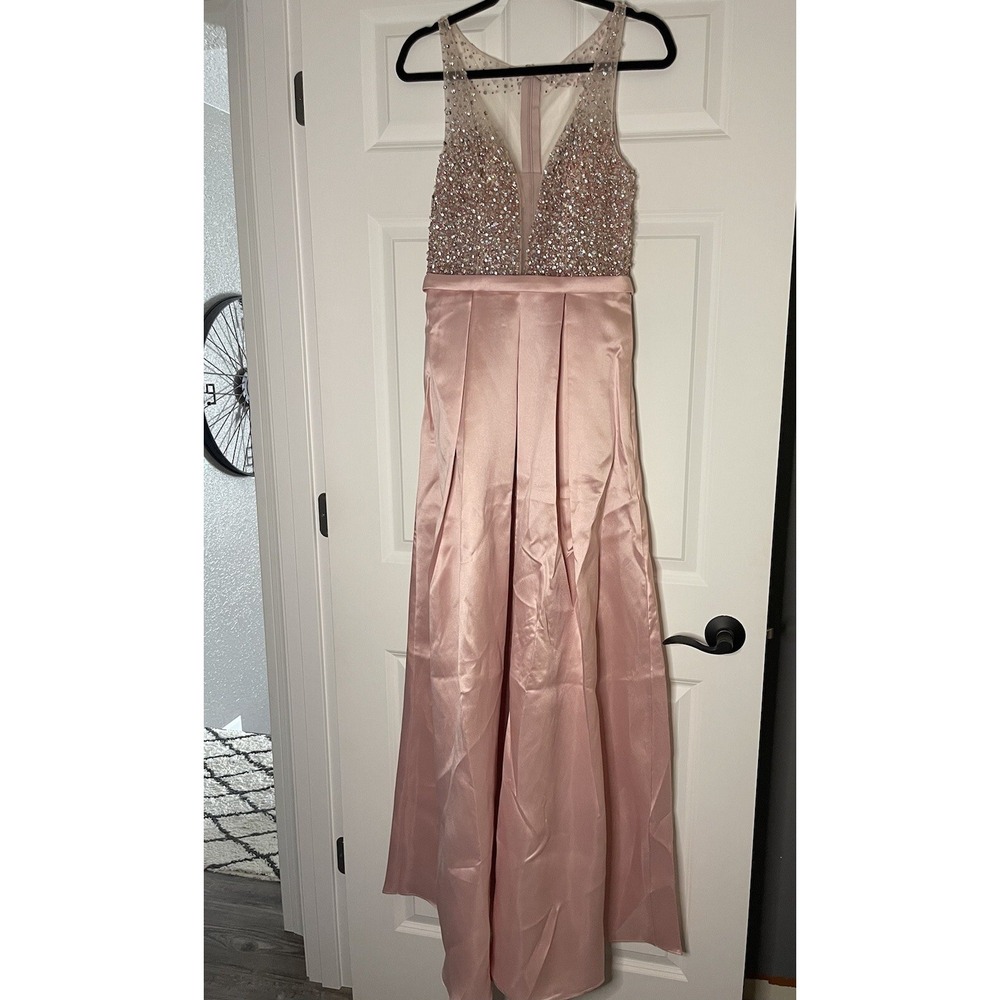 White By Soieblu Sleeveless Maxi Dress Multi Bead Top Pink Body Medium Nwt